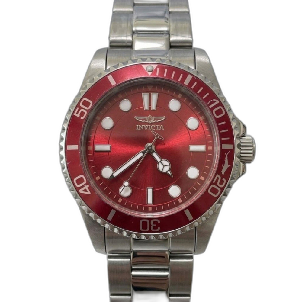 Invicta Pro Diver 50504 Red Gradient Dial Stainless Steel 43mm Mens Quartz Watch